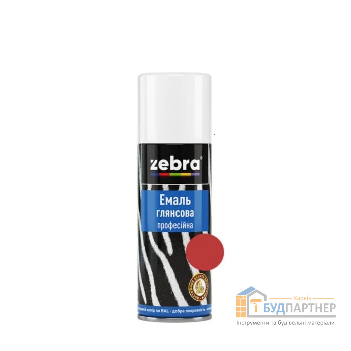 Эмаль глянцевая ZEBRA 183 RAL3020 красная (400 мл) - цена, характеристики в интернет-магазине