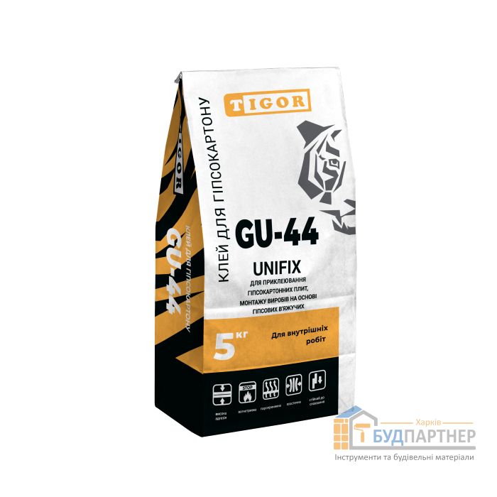 Клей для гипсокартона UNIFIX GU-44 Tigor (5 кг) - цена, характеристики в интернет-магазине