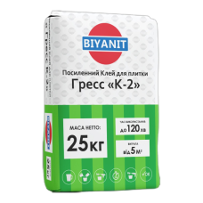 Клей для плитки усиленный ГРЕСС Biyanit К-2 (25 кг)