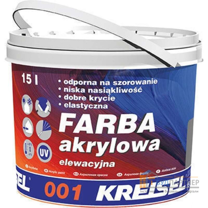 Фасадная акриловая краска Kreisel Acrylfarbe 001 (15 л) - цена, характеристики в интернет-магазине