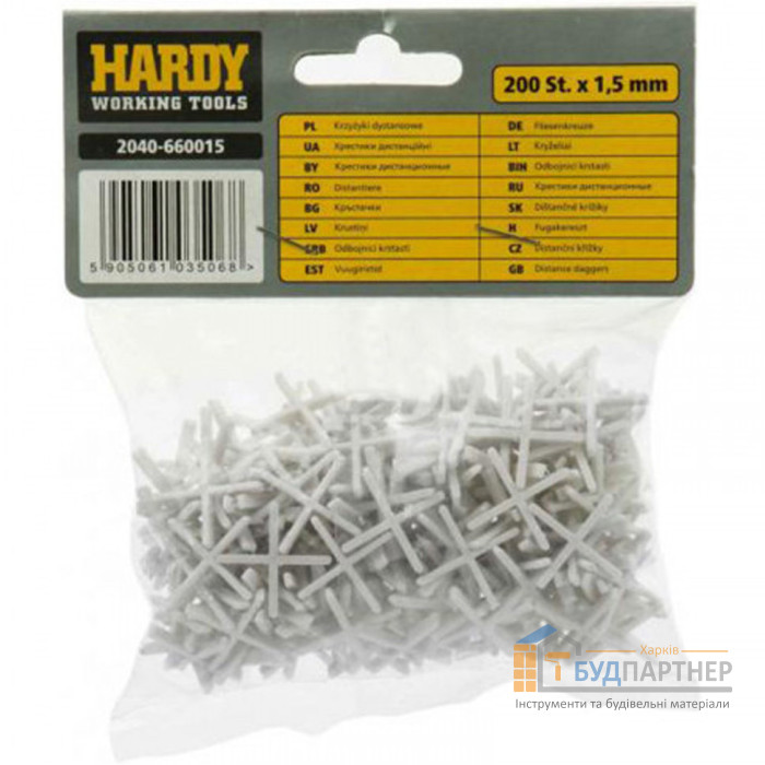 Хрестики для плитки 1,5мм Hardy (200 шт) - ціна, характеристики в інтернет-магазині