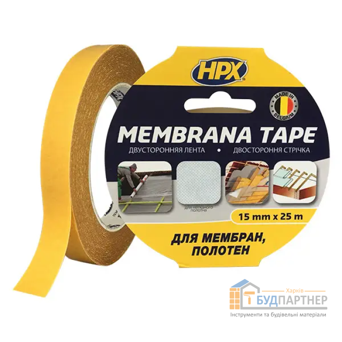 Лента двухсторонняя MEMBRANA TAPE 15мм*25м (прозрачная) - цена, характеристики в интернет-магазине