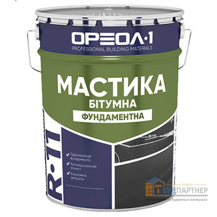 Мастика битумная Ореол фундамент R-11 (12 кг) - цена, характеристики в интернет-магазине