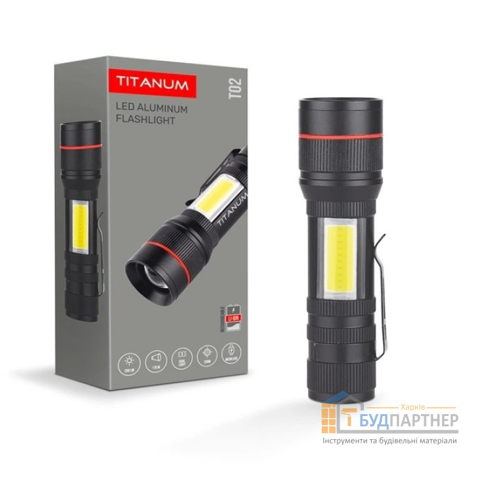 Фонарик портативный светодиодный Titanum TLF-T08, 700Lm, 6500K - цена, характеристики в интернет-магазине