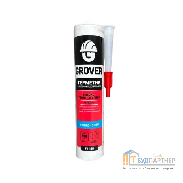Герметик GROVER FS100 высокотемпературный красный (300 мл) - цена, характеристики в интернет-магазине