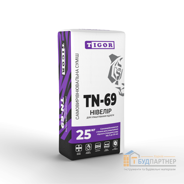 Самовыравнивающаяся смесь TIGOR TN-69 Нивелир (25 кг) - цена, характеристики в интернет-магазине