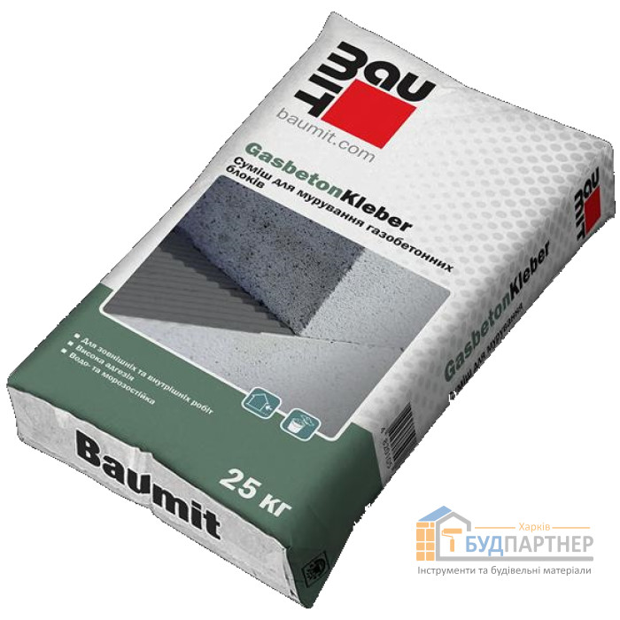 Клей для газобетону Baumit GasBetonKleber 25 кг - ціна, характеристики в інтернет-магазині