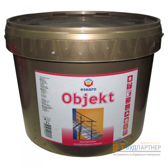 Краска акрилатная Eskaro Objekt изолирующая глубокоматовая (9 л) - цена, характеристики в интернет-магазине