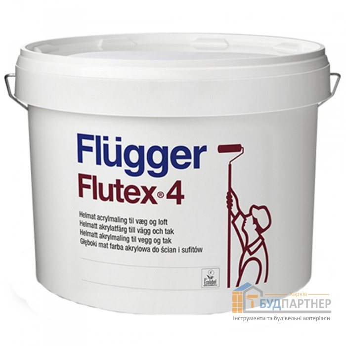 Краска акриловая матовая Flutex 4 (10 л) - цена, характеристики в интернет-магазине