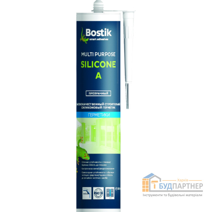 Силиконовый герметик Bostik Multti Purpose Silicone A прозрачный (280 мл) - цена, характеристики в интернет-магазине