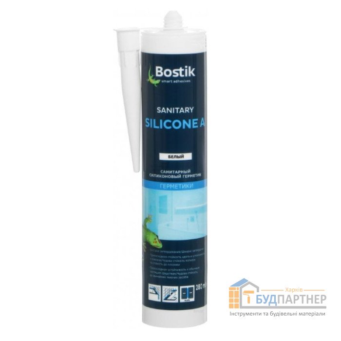 Силиконовый герметик Bostik Sanitary Silicone A прозрачный (280 мл) - цена, характеристики в интернет-магазине