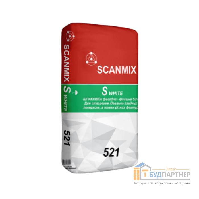 Шпатлевка финиш Scanmix S White 521 (20 кг) - цена, характеристики в интернет-магазине