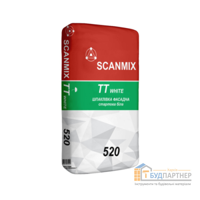 Шпаклівка старт Scanmix ТТ White 520 (біла) (25 кг) - ціна, характеристики в інтернет-магазині