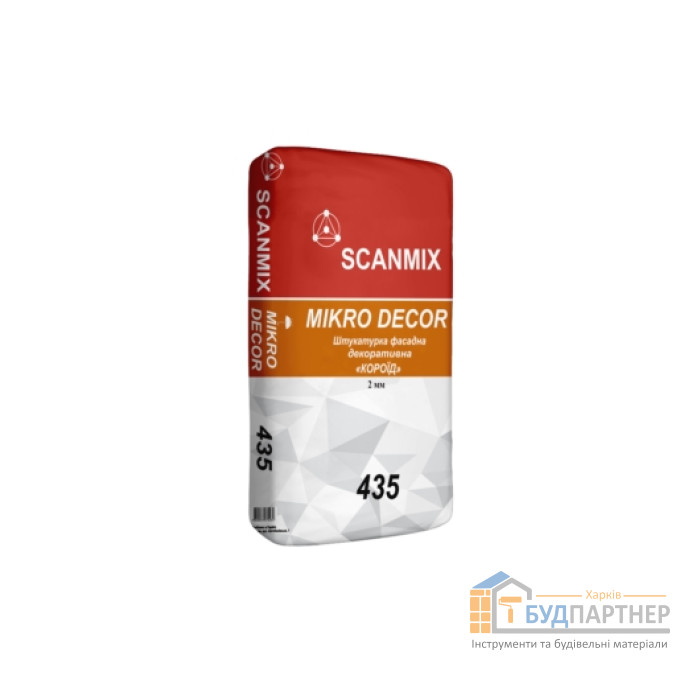 Штукатурка декоративная Scanmix Mikro Dekor R20 435 (короед) (25кг) - цена, характеристики в интернет-магазине
