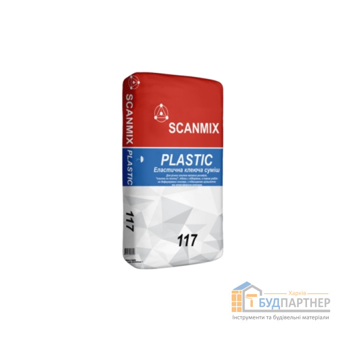 Клей для плитки эластичный Scanmix Plastic 117 (25 кг) - цена, характеристики в интернет-магазине