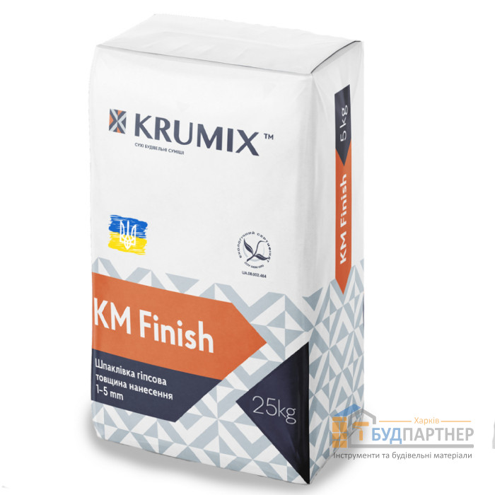 Шпаклевка гипсовая финиш KRUMIX KM Finish (25 кг) - цена, характеристики в интернет-магазине