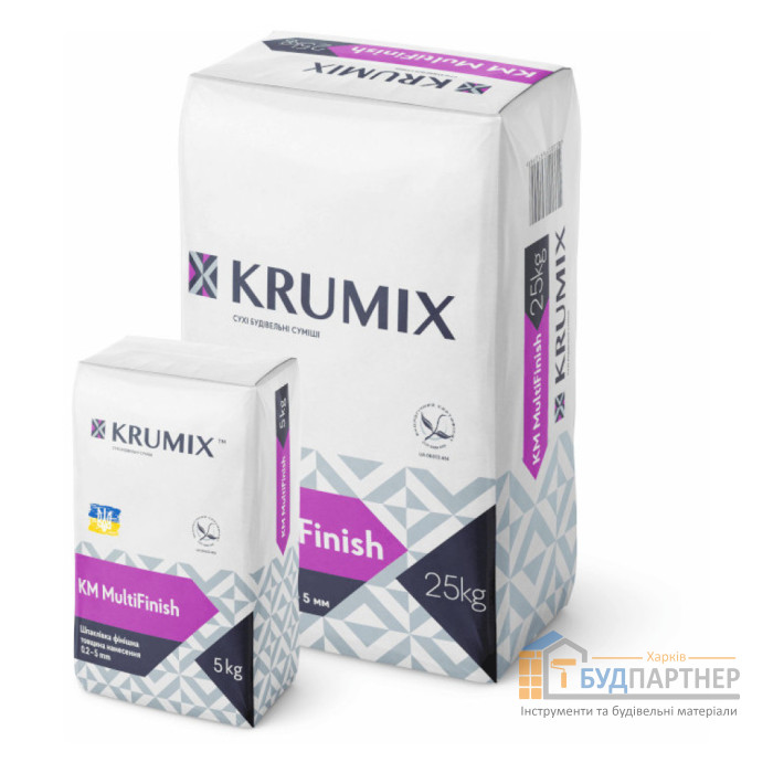 Шпаклевка гипсовая KRUMIX KM MultiFinish финиш (25 кг) - цена, характеристики в интернет-магазине