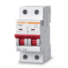 Автоматический выключатель VIDEX RS4 RESIST 2 П 16А тип С