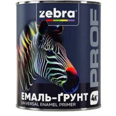 Емаль-грунт універсальна біла 010P Zebra PROF (2,5 кг)