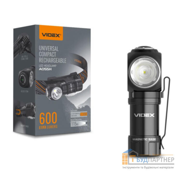 Фонарик портативный светодиодный VIDEX VLF-A055H, 600Lm, 5700K - цена, характеристики в интернет-магазине
