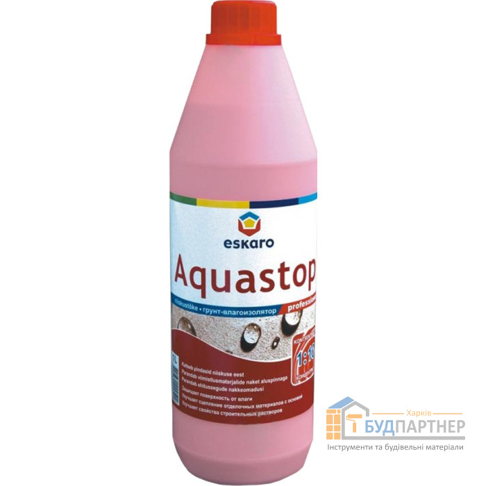 Грунтовка Eskaro Aquastop Professional концентрат модификатор строительных растворов 1:10 (1 л) - цена, характеристики в интернет-магазине