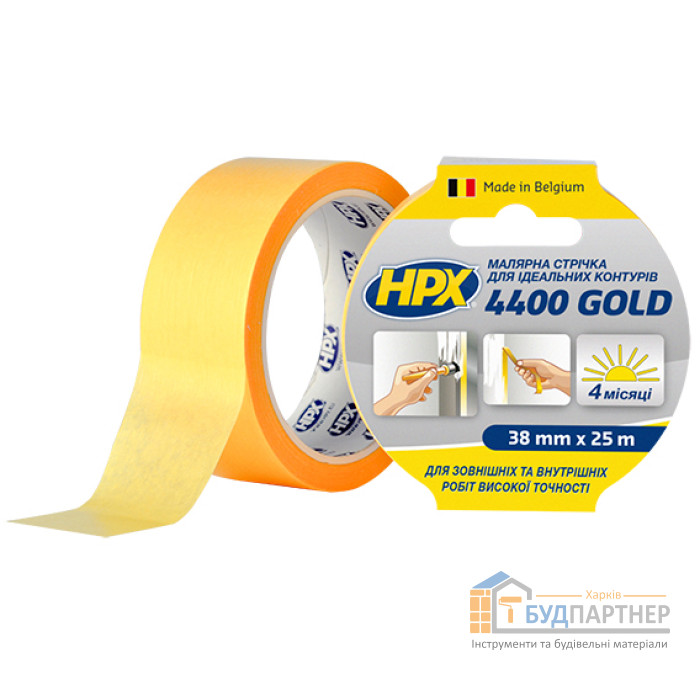 Стрічка малярська HPX4400 100C 38мм*25м (помаранчева) - ціна, характеристики в інтернет-магазині
