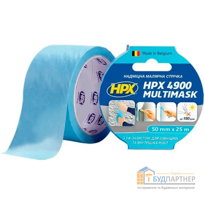 Стрічка малярська HPX4900 MULTIMASK 120C 50мм*25м (ціановий) - ціна, характеристики в інтернет-магазині