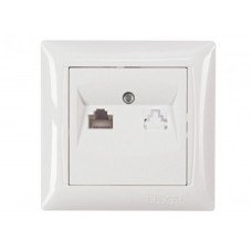 Розетка компьютерная белая Luxel 3027