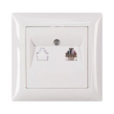 Розетка телефонная белая Luxel 3010