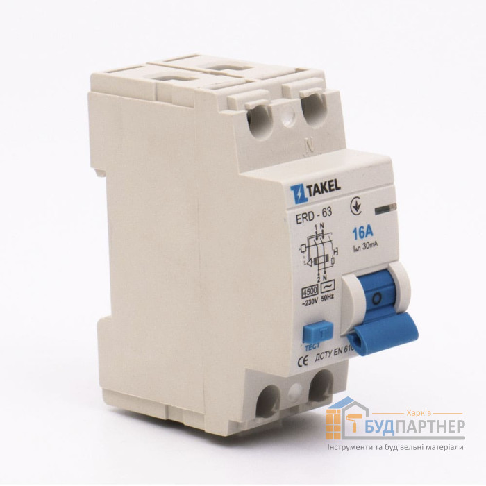 УЗО Takel ERD-63 2P 16A - цена, характеристики в интернет-магазине