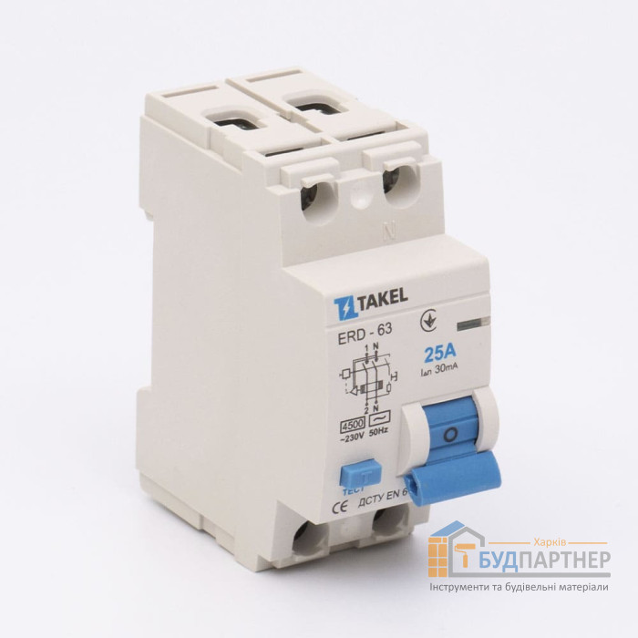 УЗО Takel ERD-63 2P 25A - цена, характеристики в интернет-магазине