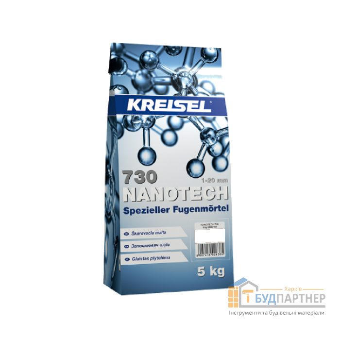 Затирка для швов плитки Kreisel Fuga Nanotech 730 белая 2А (5 кг) - цена, характеристики в интернет-магазине